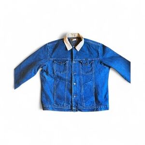 Wrangler Blue and Cream Jacket with Corduroy Collar